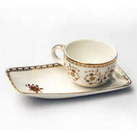 'Amer Gerua' Tea Cup & Cookie Plate (230ml)