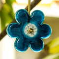 Quirky Blue Flower with Brass Stem