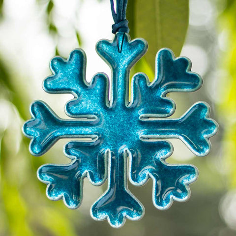 Gorgeous Studio Glass Snowflake - Aqua