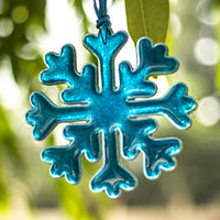 Gorgeous Studio Glass Snowflake - Aqua