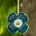 Quirky Blue Flower (Small) with Brass Stem