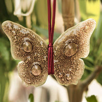 Sweet Hanging Butterflies Studio Glass - Brown Bubbles
