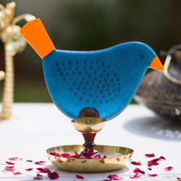 'Chidiya Chirag' - Bird T-Light Lamps Blue - Orange