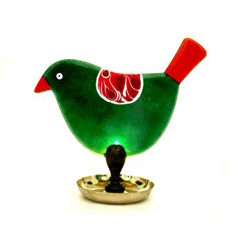'Chidiya Chirag' - Bird T-Light Lamps (Small - Green & Red)