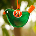 Little Quirky Studio Glass Hanging Birds - Green & Orange