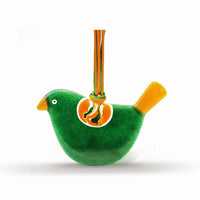 Little Quirky Studio Glass Hanging Birds - Green & Orange