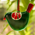 Little Quirky Studio Glass Hanging Birds - Green Red