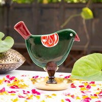 'Chidiya Chirag' - Bird T-Light Lamps (Small - Green & Red)