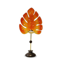 Monstera Leaf Tea Light (Orange Red)