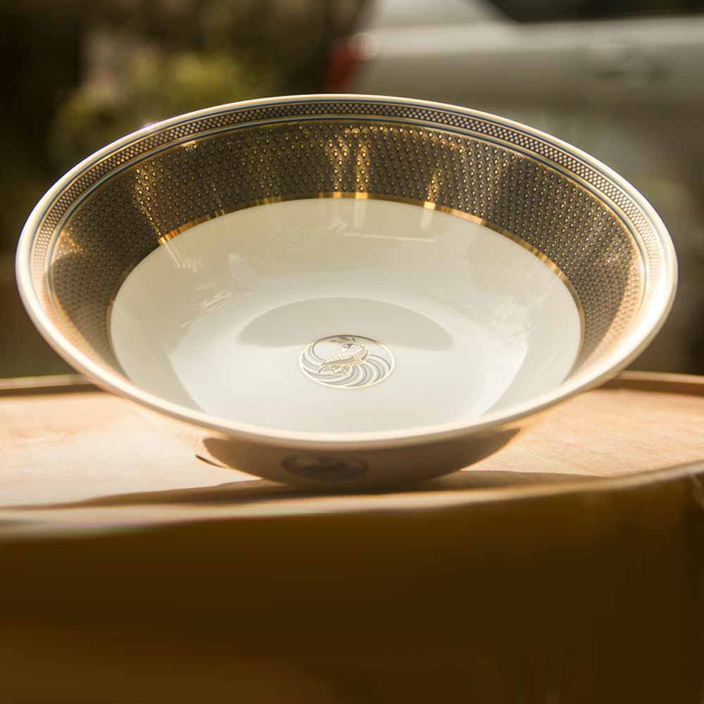 ‘Mayur Dwar’ Small Serving Bowl (7.5in dia x 2in  height)