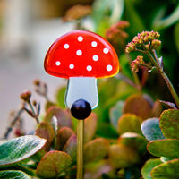 'Mast' Mushroom Garden Stake  - Red & White