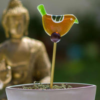 Bright & Quirky Pot Planter  - Yellow Ochre & Green