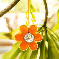Quirky Orange Flower with Brass Stem