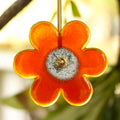 Quirky Orange Flower with Brass Stem