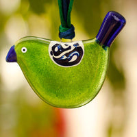 Little Quirky Studio Glass Hanging Birds - Parrot Green