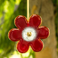 Quirky Red Flower with Brass Stem