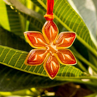 Small Gorgeous Studio Glass Snowflake - Orange Red