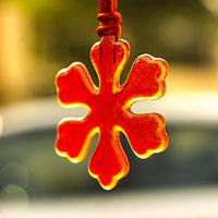 Small Gorgeous Studio Glass Snowflake - Red