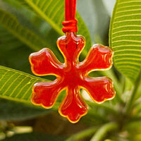 Small Gorgeous Studio Glass Snowflake - Red