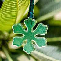 Small Gorgeous Studio Glass Snowflake - Sea Green