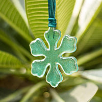 Small Gorgeous Studio Glass Snowflake - Sea Green