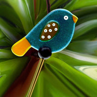 Birdie Garden Stakes  - Aqua & Yellow
